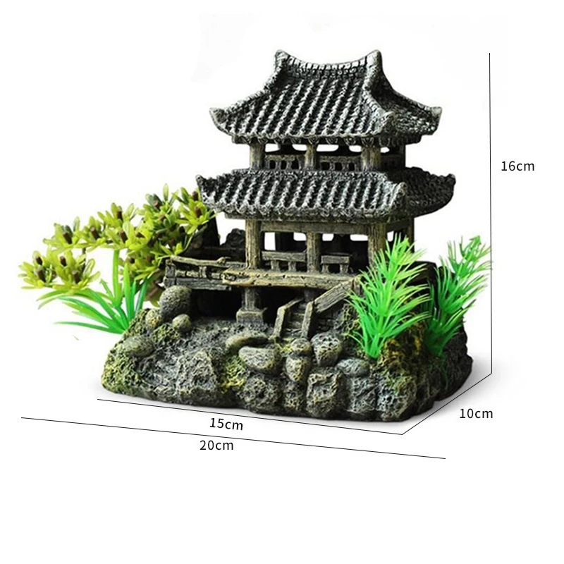 Artificial Hill House Decoration Exquisite Landscape Resin Crafts For Aquarium Fish Tank Accessories | Дом и сад