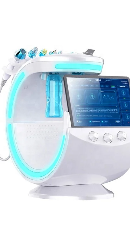

2020 Multifunction Smart Ice Blue Ultrasonic RF Aqua Skin Scrubber Dermabrasion Hydrafacials Machine with skin analysis system