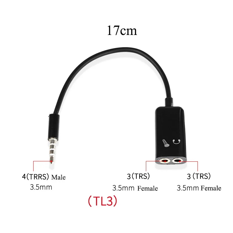 Кабель удлинитель для микрофона внешний переходник 2 в 1 со штекера 5 на гнездо 3 мм