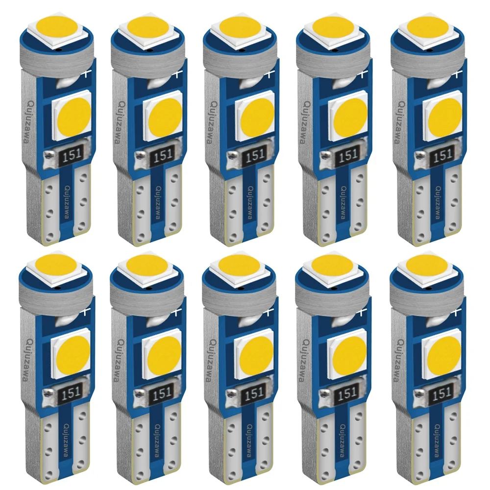 10 шт. T5 73 74 W1.2W W2X2.6d 3 SMD 3030 светодиодный на приборной панели датчик лампы автомобиля