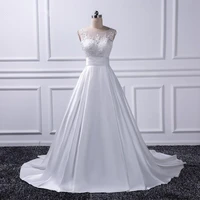 elegant white wedding dress sleeveless bride dress appliques vestido de noiva wedding bride dress wedding gowns