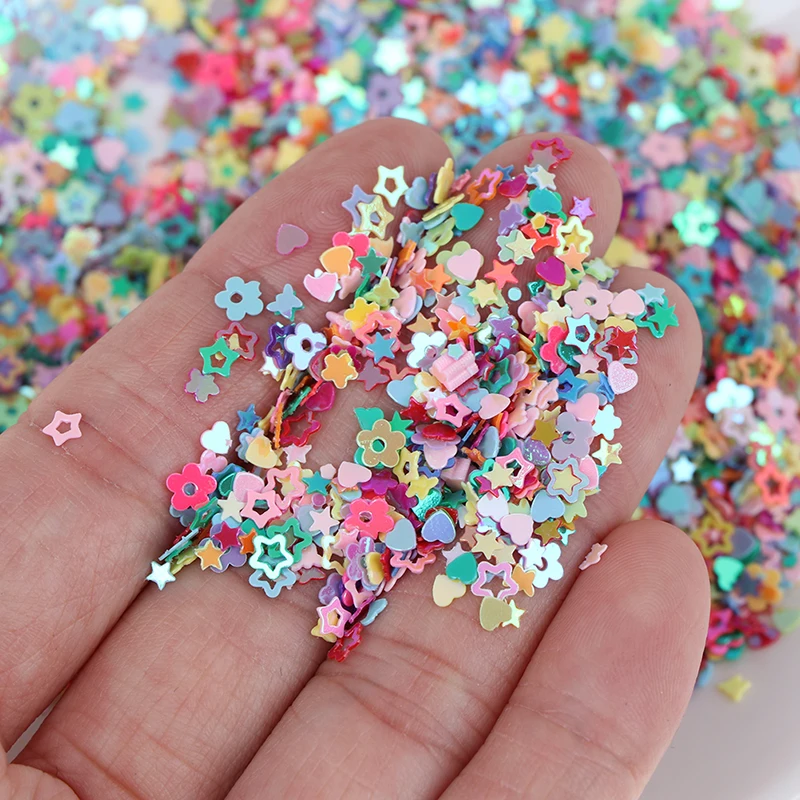 15 г Микс стиль звезда сердце Снежинка Лазерная блестка DIY Kawaii Смола вещи
