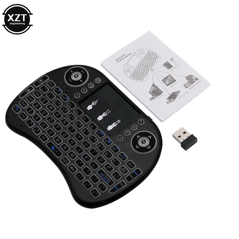 Мини-клавиатура I8 Air Mouse беспроводная с подсветкой 2 4 ГГц