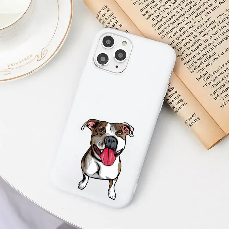 

Pitbull Bulldog Phone Case Candy Color for iPhone 6 7 8 11 12 s mini pro X XS XR MAX Plus