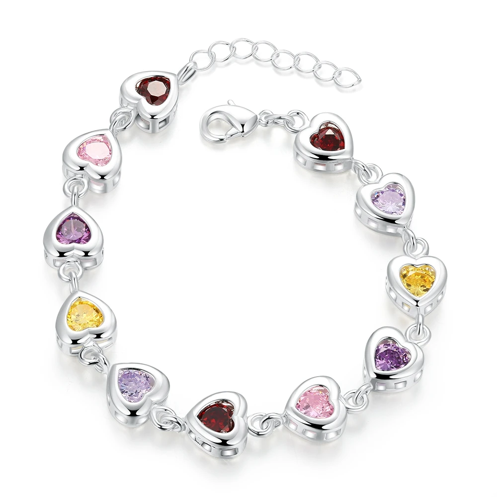 

NB07 Elegant Heart Zirconia stone Bracelet for women Wedding Jewelry Romanic Engagement