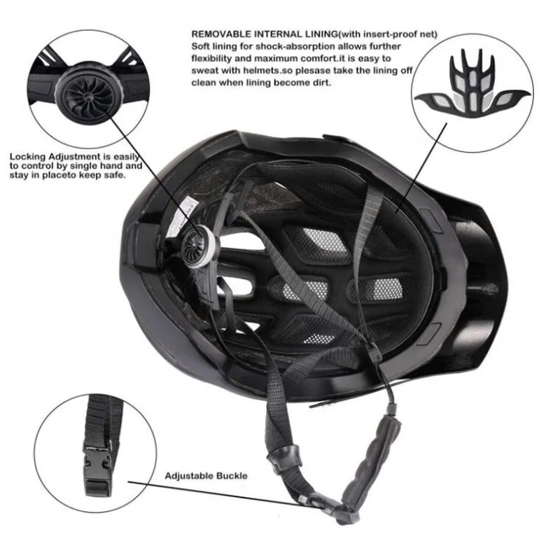 EXCLUSKY Mtb Mountain Bicycle Helmet Red Road Cycling Bike Outdoor Safety Sport Cap Men Women Casco Ciclismo Size 56~61cm E | Спорт и