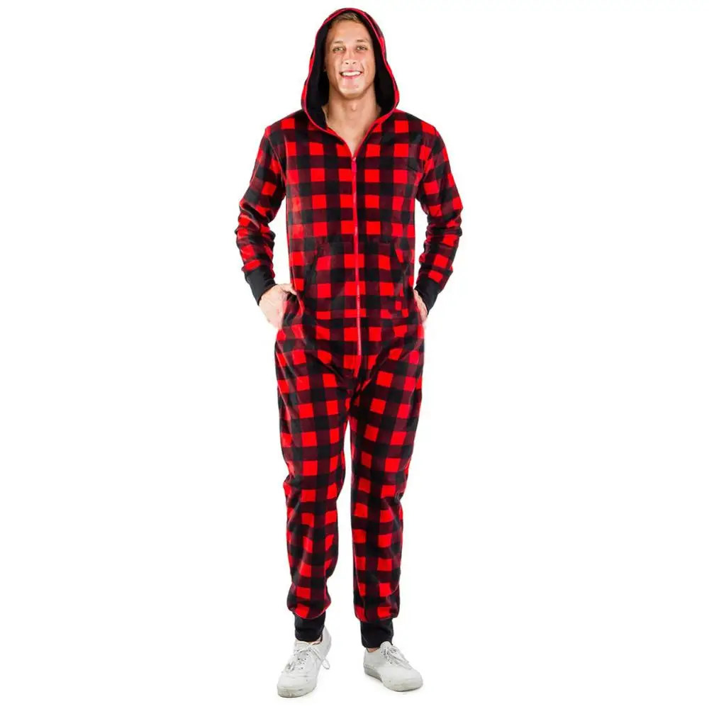 Женская и мужская Рождественская Пижама с капюшоном принтом Санты уютные