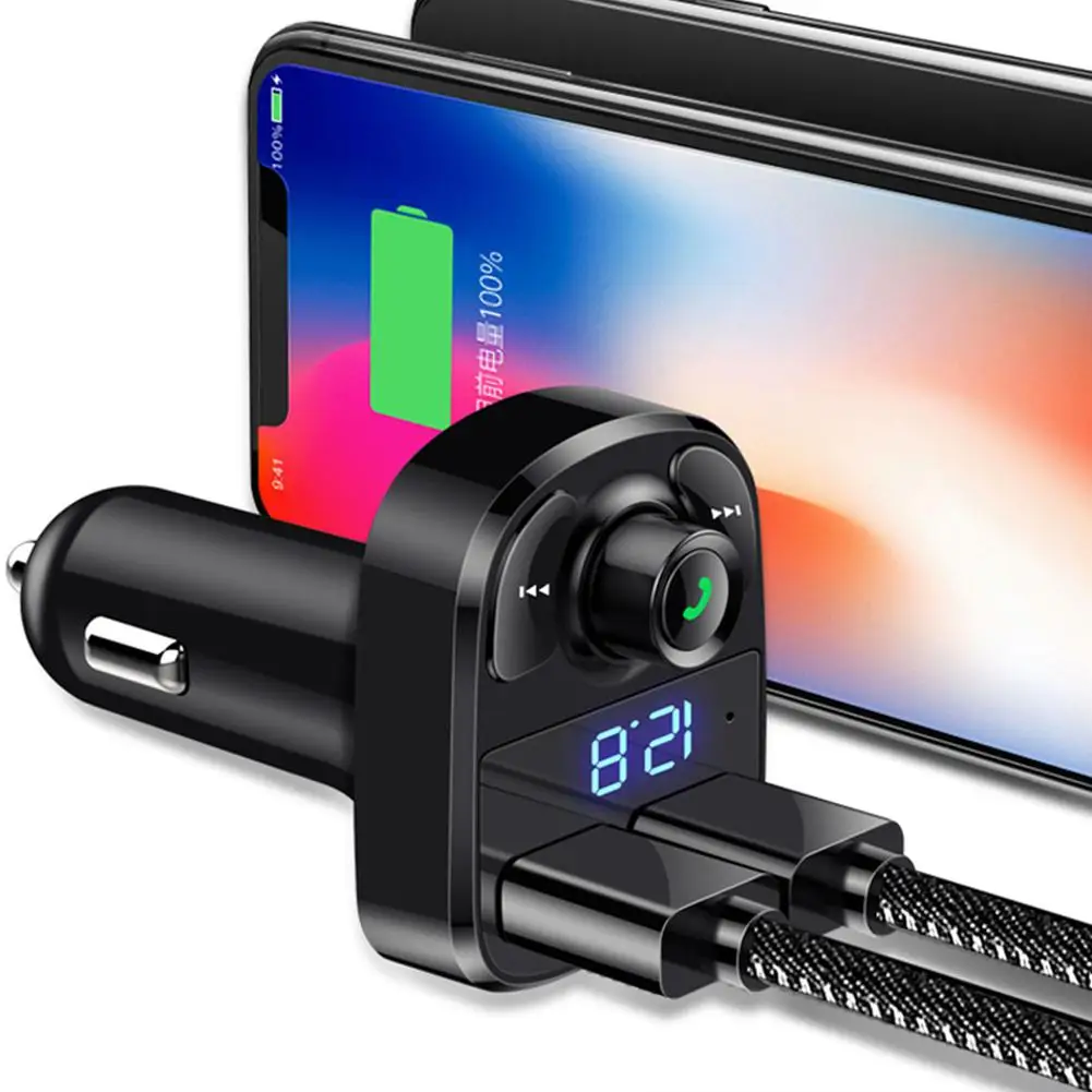 Автомобильное зарядное устройство MP3-плеер двойное USB Bluetooth Hands-free Телефонные