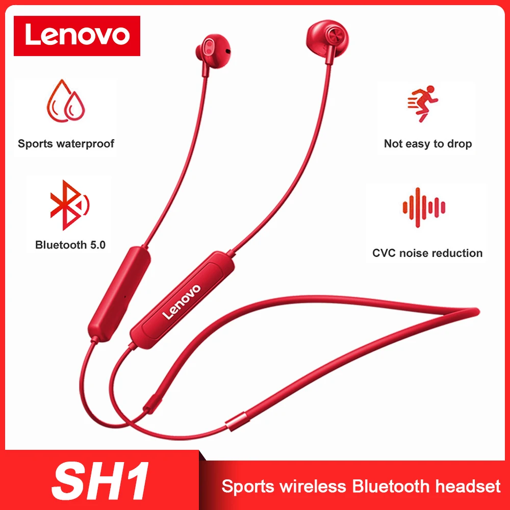 

Lenovo SH1 Wireless Earphone Bluetooth 5.0 Headset Waterproof Magnetic Neckband Earbuds Sport Headphones With Microphone