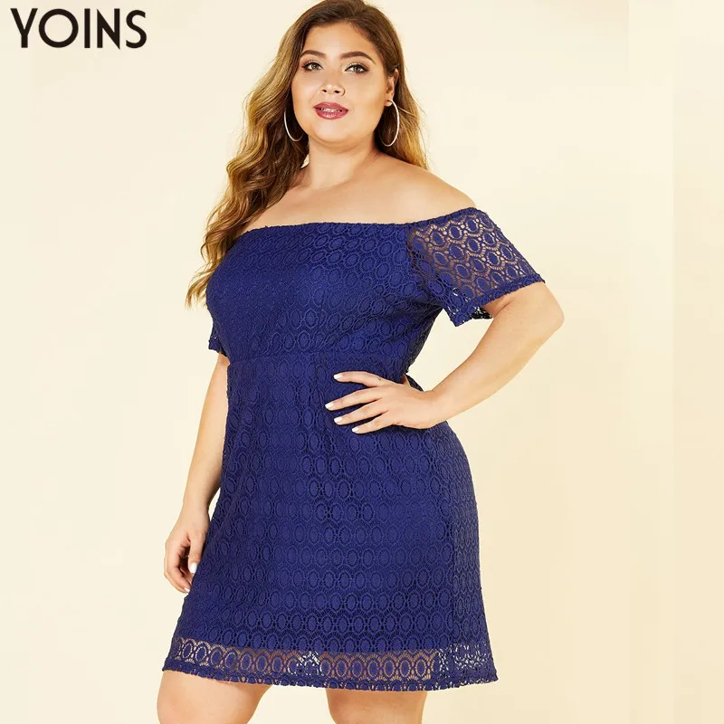 YOINS стильные сексуальные кружевные платья с открытой спиной и открытыми плечами