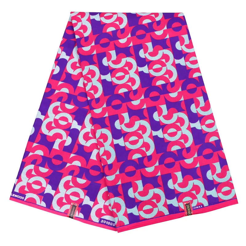 Африканский настоящий воск розовый и фиолетовый узор ткань с принтом