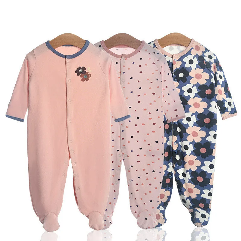 

3Pcs/Lot Baby clothing newborn baby clothes home wear baby girl romper infant Jumpsuit cotton boys costume infant sleep pajamas