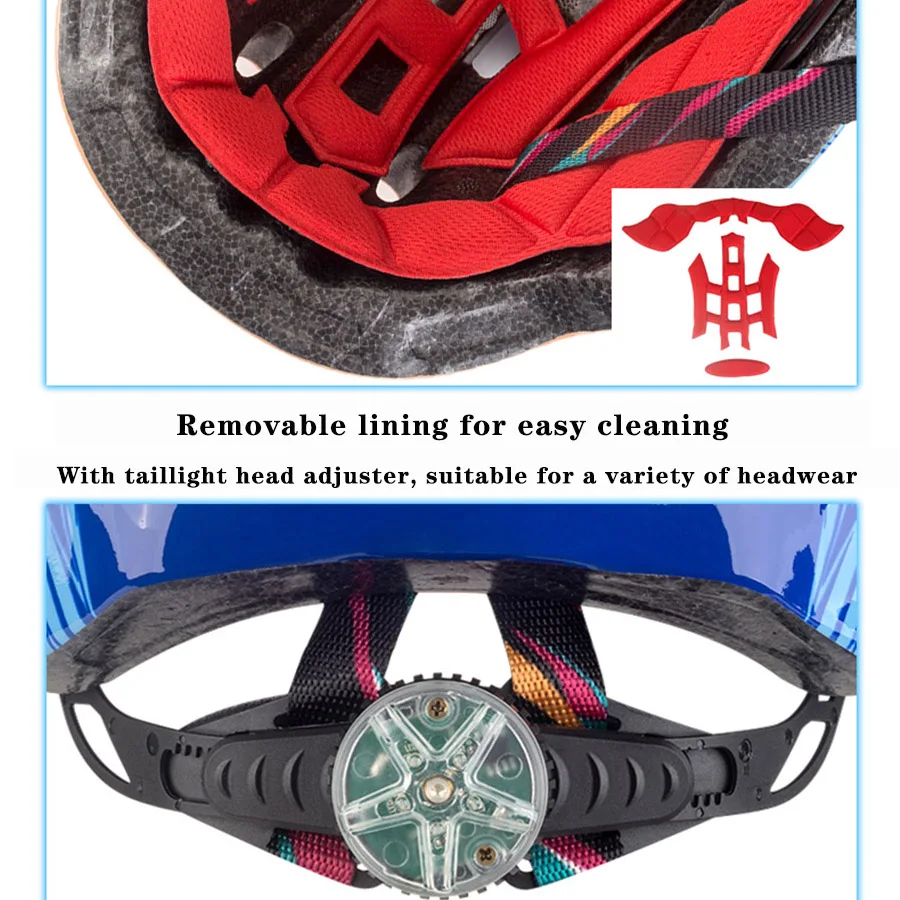 Детский велосипедный шлем с задним светильником детский спортивный для катания