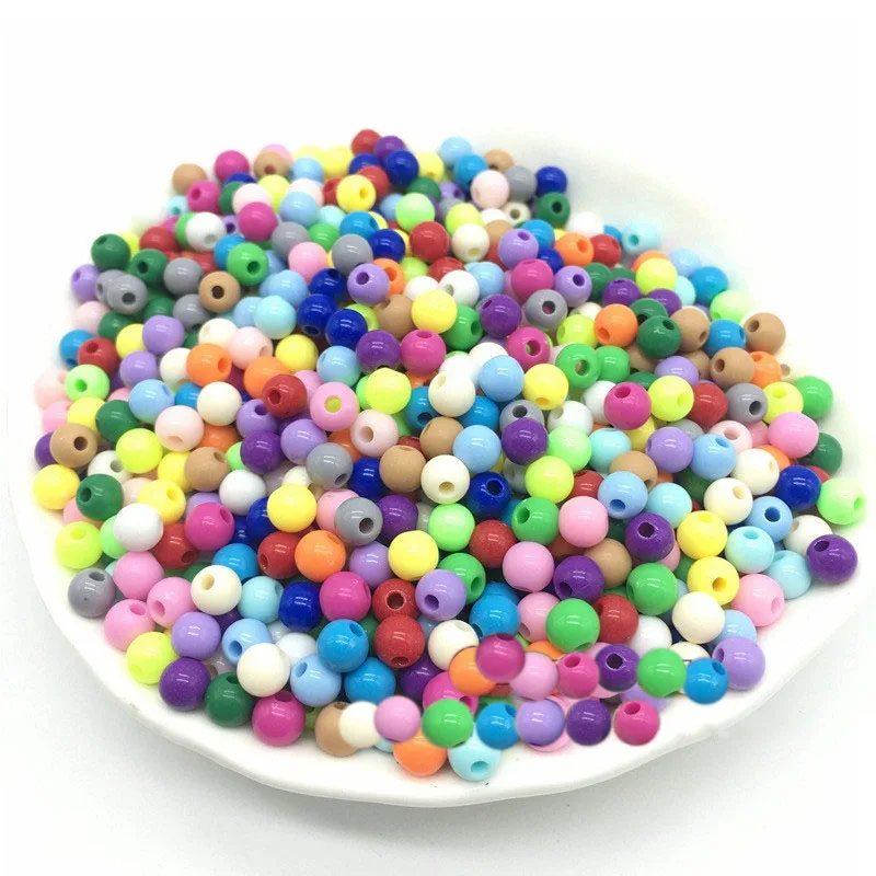 5 мм милые мини бусины акриловые карамельные цвета круглые шарики