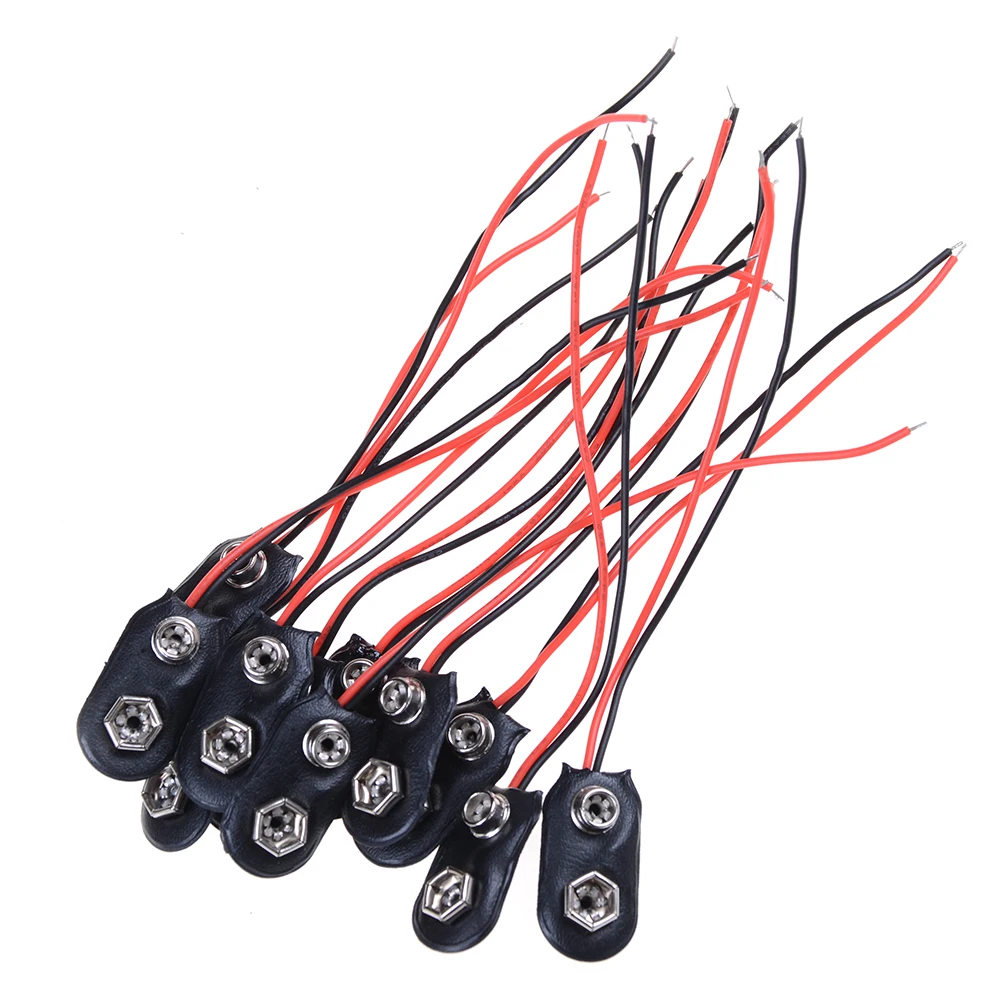 New 10Pcs I Type 9V Battery Snap Holder Clip Connector Hard Shell 10CM Cable Lead Wholesale | Обустройство дома