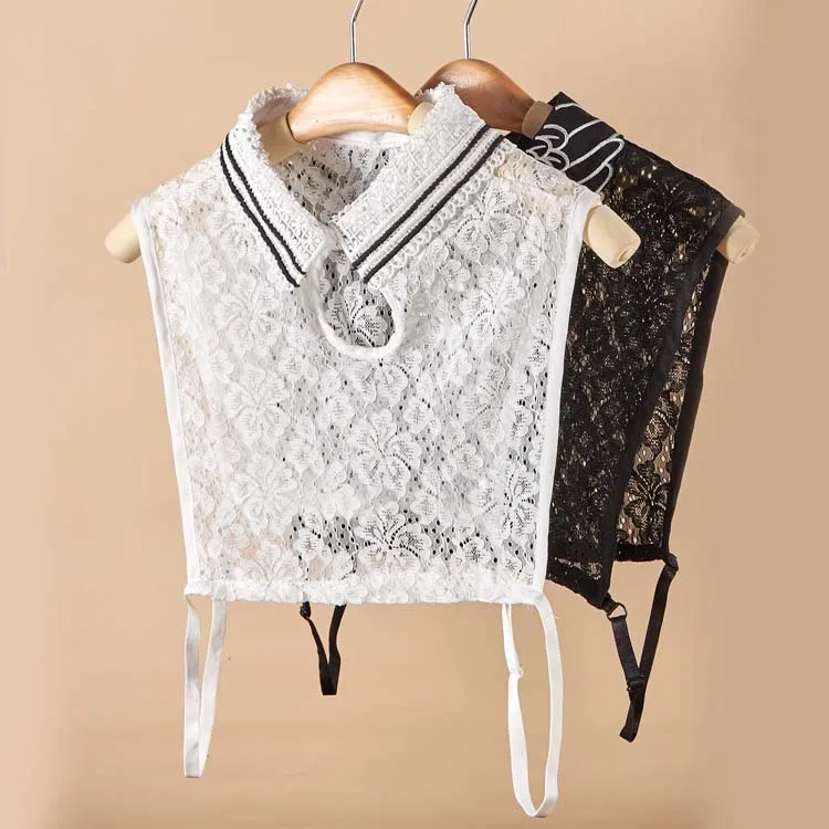 

Adult Chiffon Fake Collars for Women Detachable Collar Ladies Lace Floral Blouse Half Shirt Decoration Flase Collar Nep Kraagie