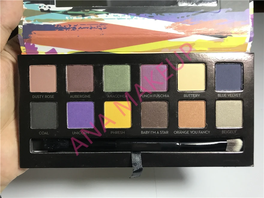 12 Color Artist Palette Eyeshadow Glitter Shimmer Matte Renaissance Eye Shadow with brush 1pcs ePacket |