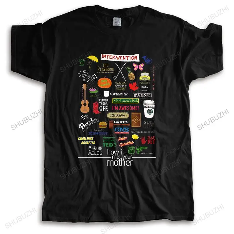 

Мужская футболка, летняя Мужская модная футболка, брендовая одежда, женская черная футболка унисекс Как я встретил вашу маму, повседневные ...