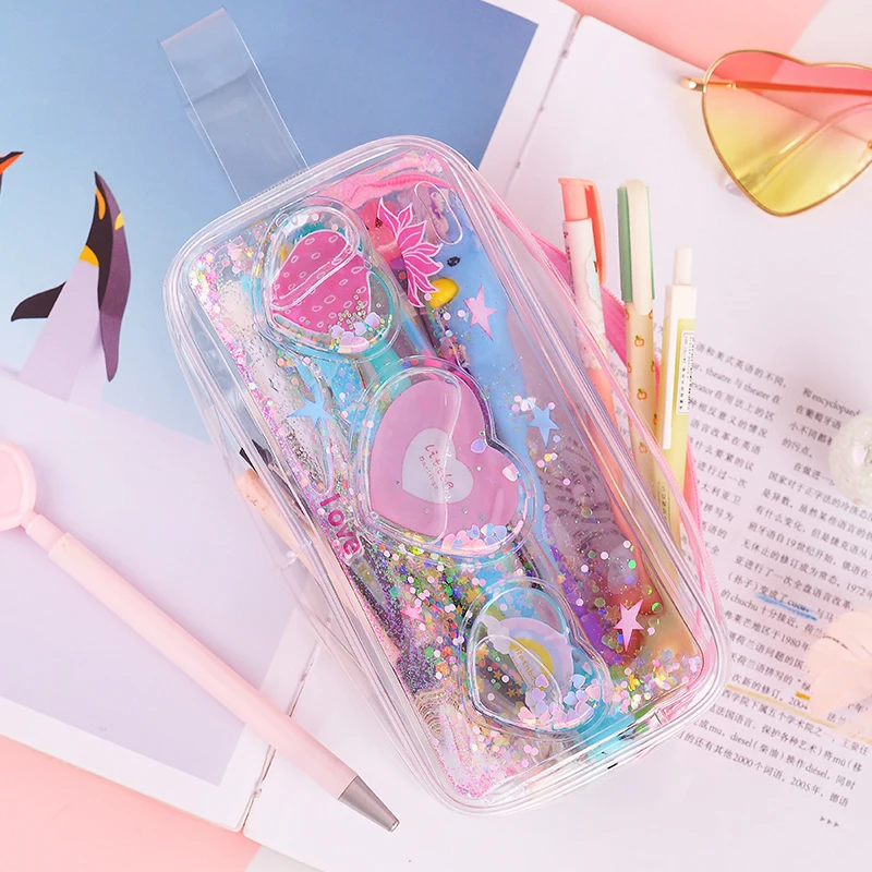 Loveот 1 шт./партия симпатичный футляр для карандашей прозрачный зыбучий песок