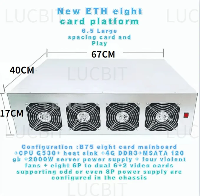 

Новая встроенная в линию материнская плата LUCBIT 8-card BTC с несколькими графическими слотами B75 с большим расстоянием