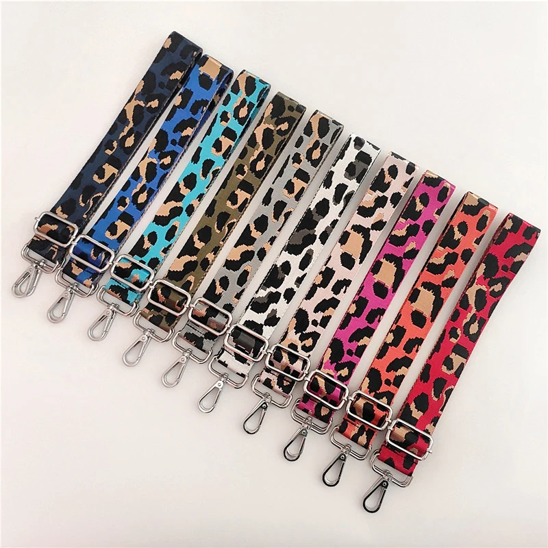 

Leopard Print Adjustable Shoulder Strap Handbag Belt Wide Nylon Shoulder Bag Straps for Crossbody Bag Replacement Accessories