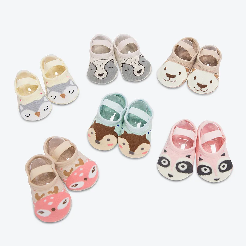 1 пара модные Нескользящие хлопковые носки тапочки с милым рисунком для