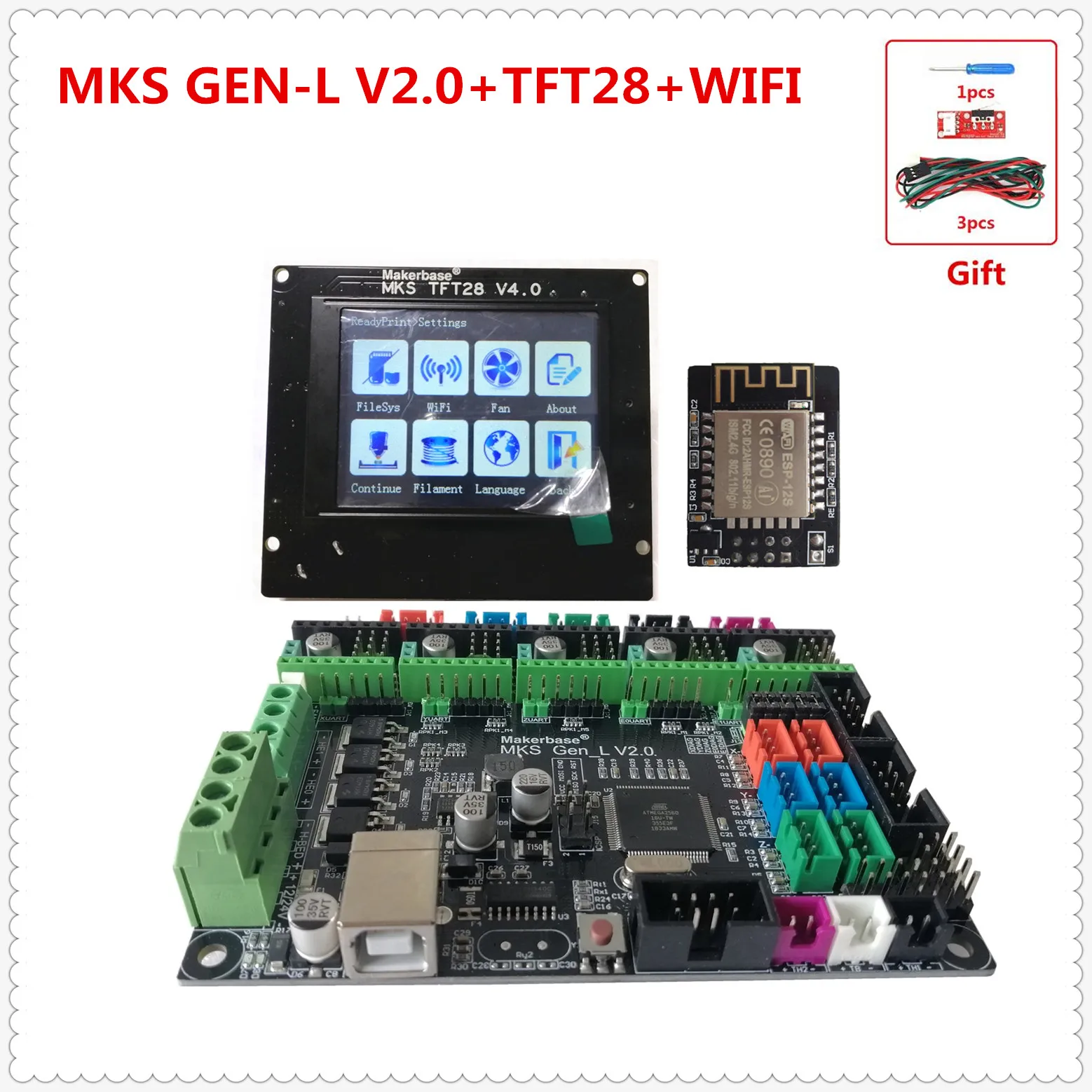 MKS GEN L V2.0 + TFT28 LCD V4.0 minipanel сенсорный дисплей дешевые 3D принт школьные наборы