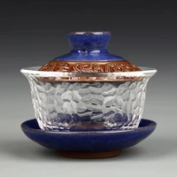 heat resistant glass ceramic ice crack glazed gaiwan tea set office teacup porcelain transparent tea pot travel kung fu kettle