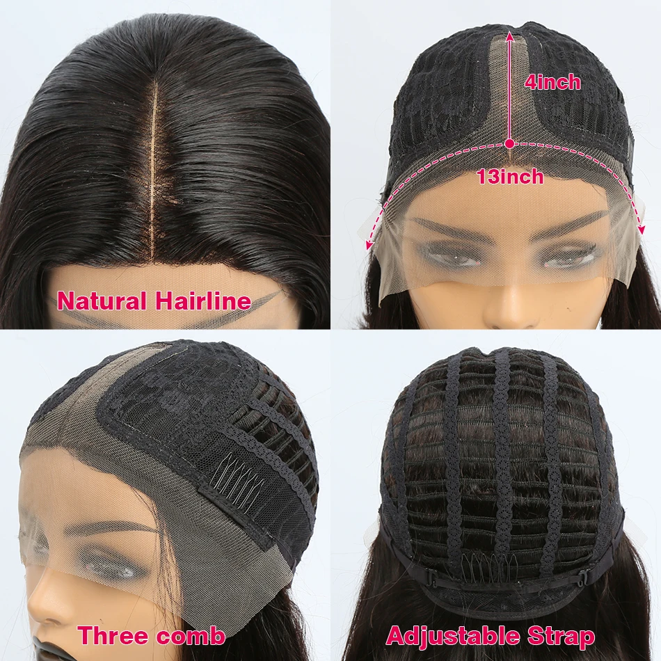 Melodie OneCut волосы 13X1 T часть кружева передняя короткая боб парик бразильские Прямые