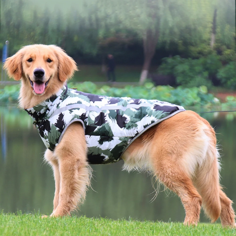 

Winter Dog Coat Graffiti Printed Reflective Pet Jacket Small Large Dog Waterproof Coat Warm Fleece Vest Big Dog Pet Costumes