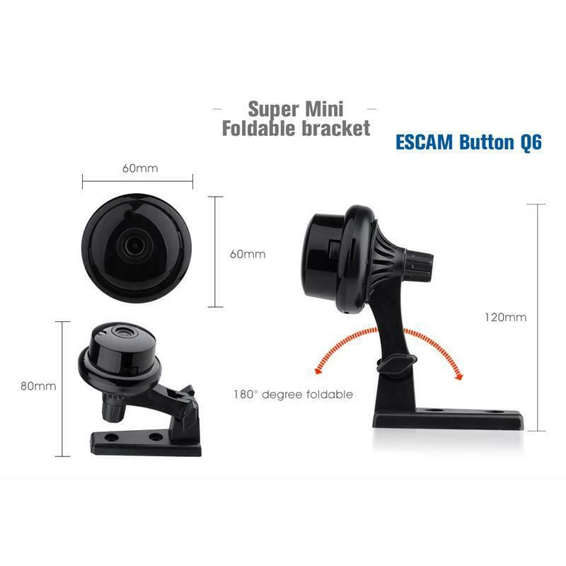 Q6 1.0MP 720P Кнопка мини беспроводная камера Wifi двухполосная Голосовая домашняя IR-CUT