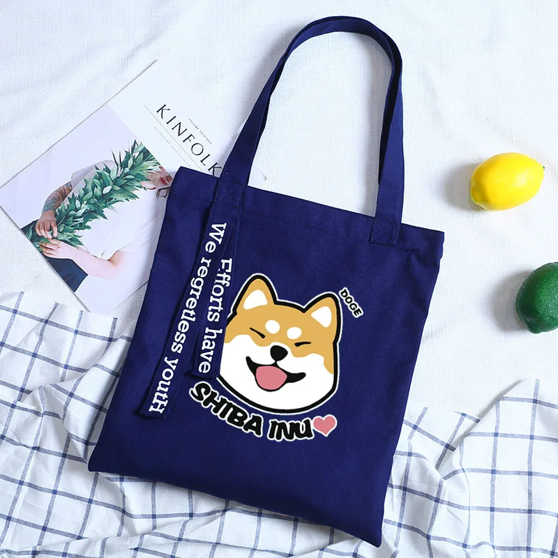 Женская сумка из холста с принтом собаки из аниме shiba Inu Doge, сумки-мессенджеры для дам, сумки через плечо, женские сумки