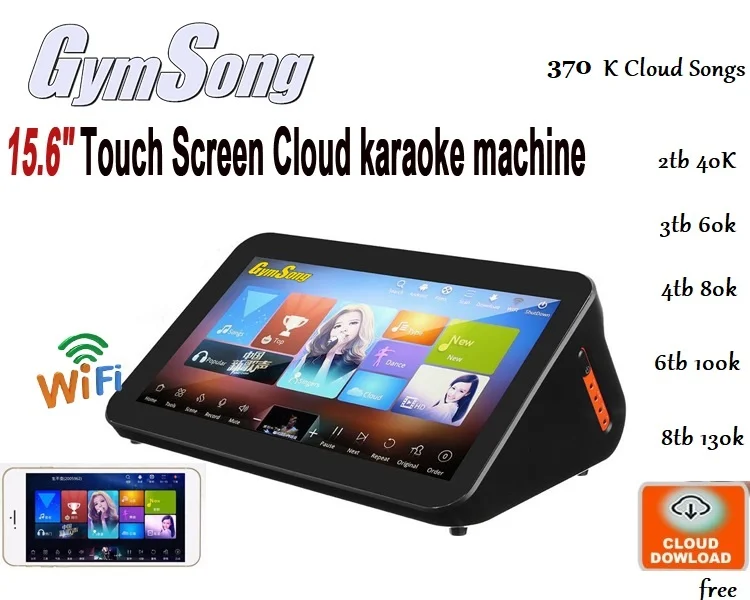 Gymsong сенсорный экран Поющая машина Ktv система Jukebox Karoake Китайский 4 ТБ Hdd включает 80k песня Android караоке плеер