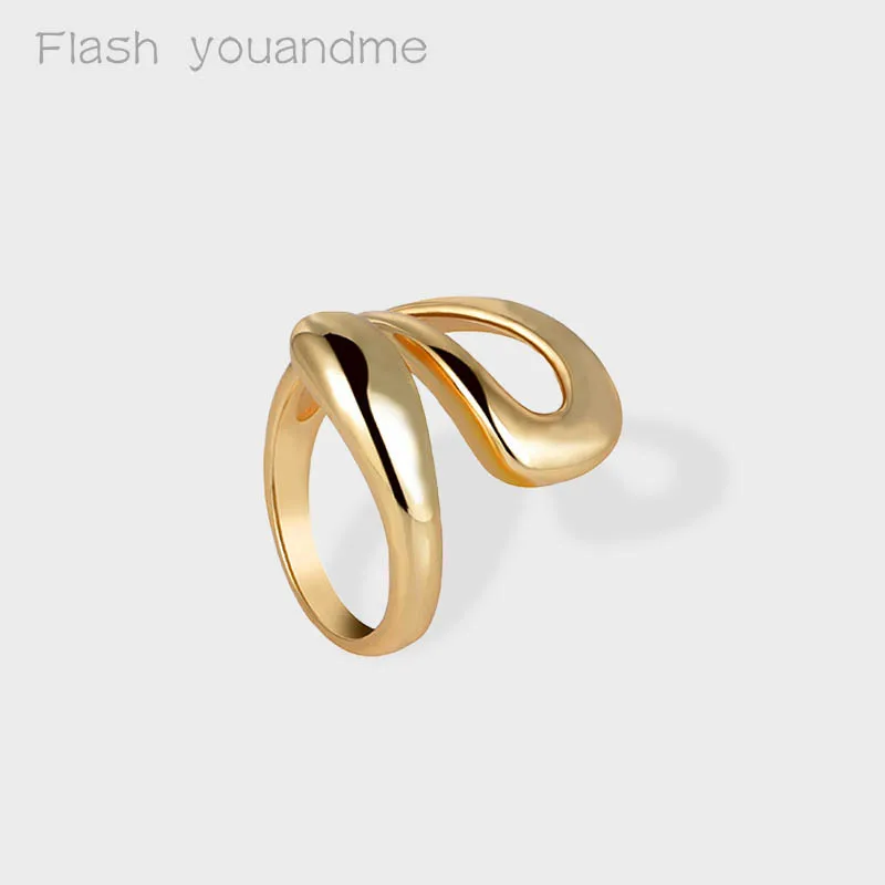 

Geomeotric Rings Sterling Silver Gift For Women Gold Trendy Minimalist Gothic Open Ring Joyas De Plata 925 Fine Jewelry