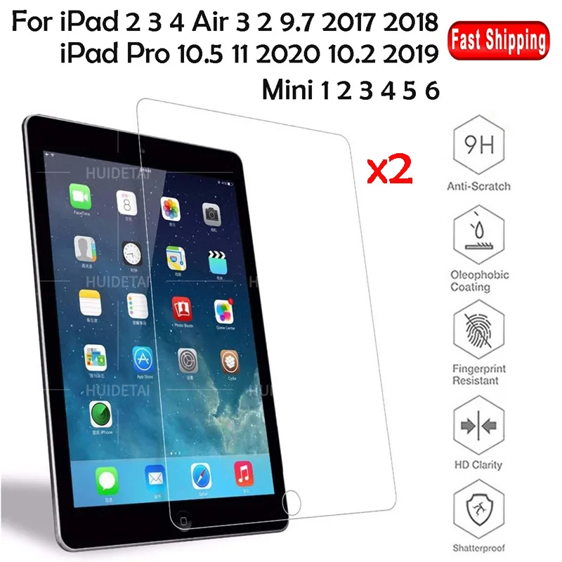 

Пленка из закаленного стекла для iPad pro 11 5, 2 шт., Защита экрана для iPad Air 4 3 2 10,9 10,2 10,5 9,7 mini 6 5 4
