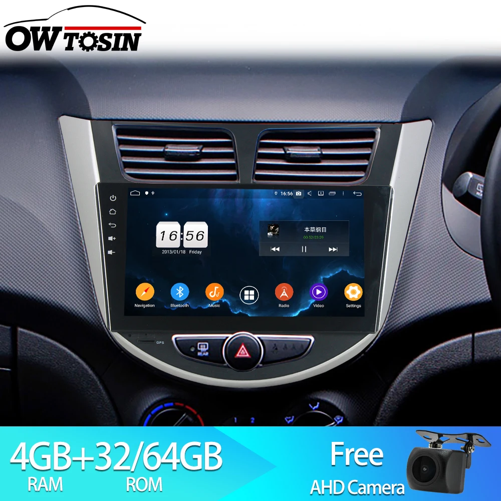 Автомобильный мультимедийный плеер Owtosin радио видео навигация GPS Android 9 0 для Hyundai