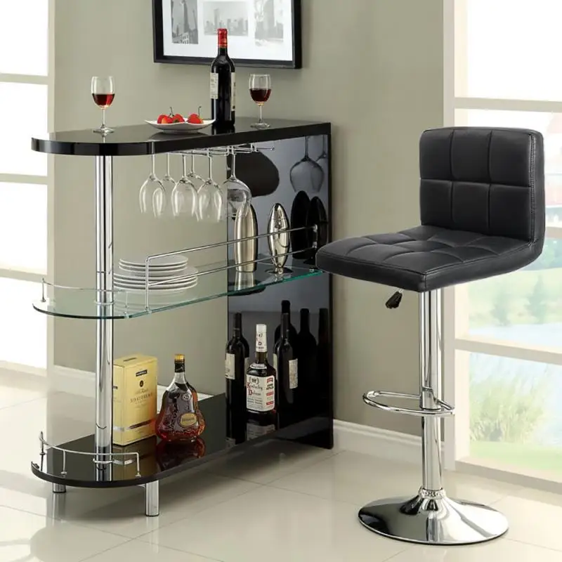 

2pcs Bar Chairs Red And Black Fashion Pearl Shimmer Mono Eye Shadow Cosmetic Compact Durable Bar Furniture HWC