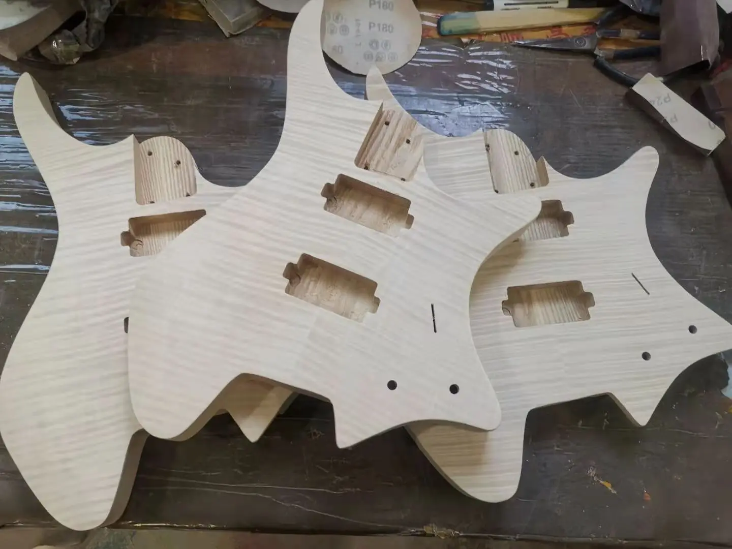 Гитара без головок Mountain fanned fret левосторонняя гитара с пламенем кленовый топ 5 шт.