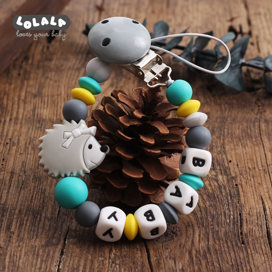 Персонализированный именной детская пустышка на цепочке с прищепкой застёжка