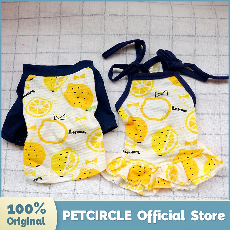 PETCIRCLE одежда для щенков лимонная юбка на подтяжках жилет питомца кошки подходит