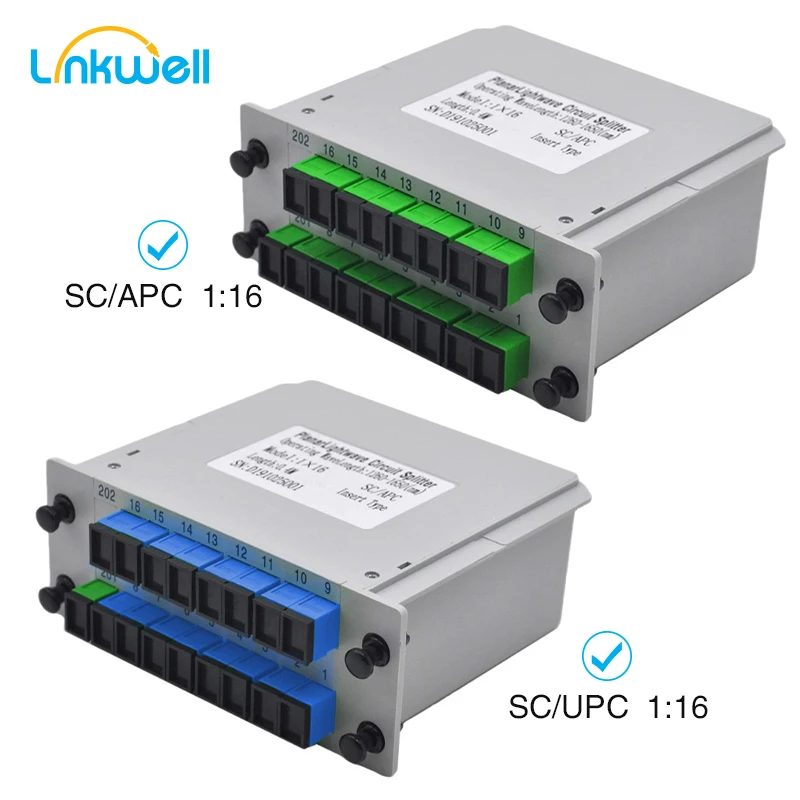 10 шт./лот SC APC UPC PLC 1X16 Волоконно Оптический FTTH сплиттер коробка вставка лист тип