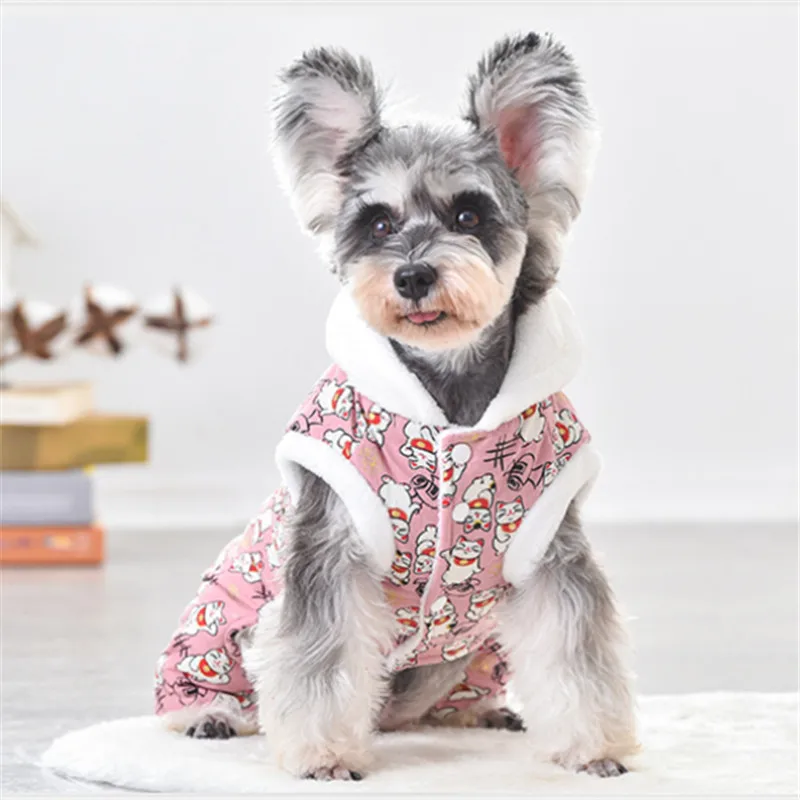 

Winter Dog Clothes Jumpsuit Chinese New Year Pet Outfit Warm Dog Costume Coat Jacket Tang Suit Dropshipping Pet Product Apparel