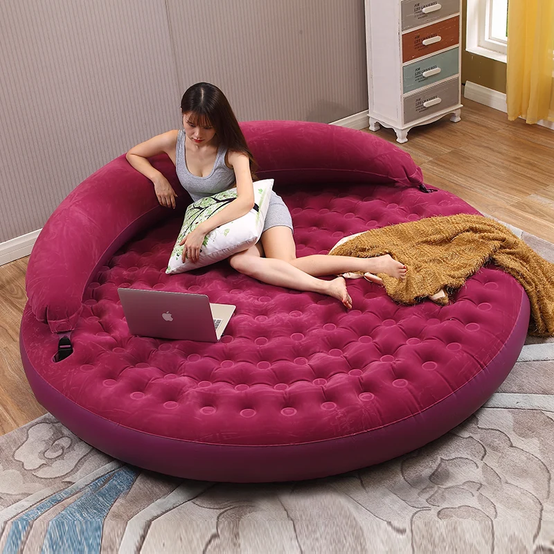 Круглый двойной складной надувной диван кровать одиночный ленивый подушка
