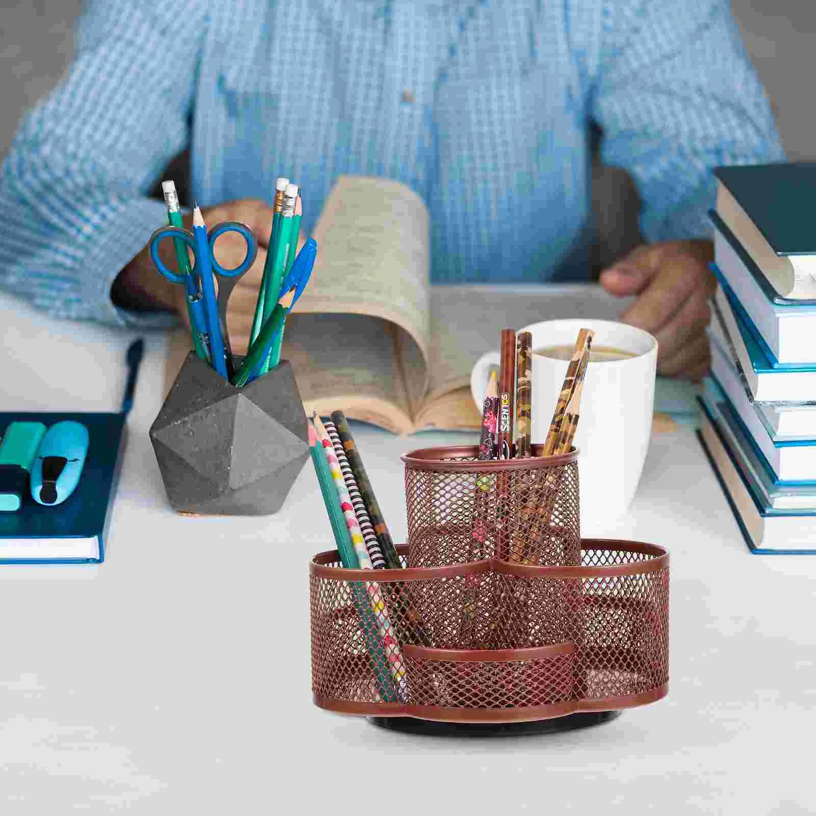 

1Pc Multifunctional Desktop Storage Holder Stationery Holder for School (Black)