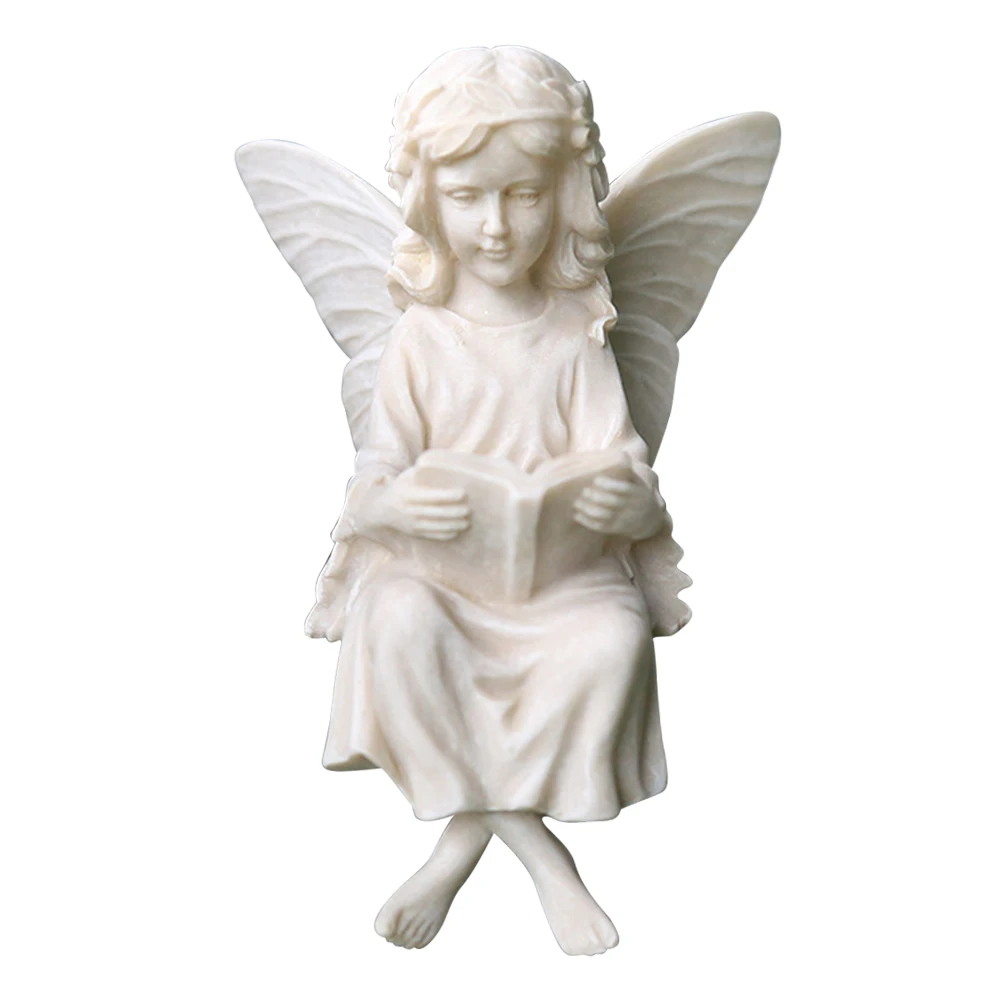 

Resin Angel Girl with Wings Figurines Home Garden Figure Statue Backyard Landscape Angel Sculpture Craft Decoration