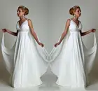 Свадебные платья в греческом стиле со шлейфом и V-образным вырезом, 2021