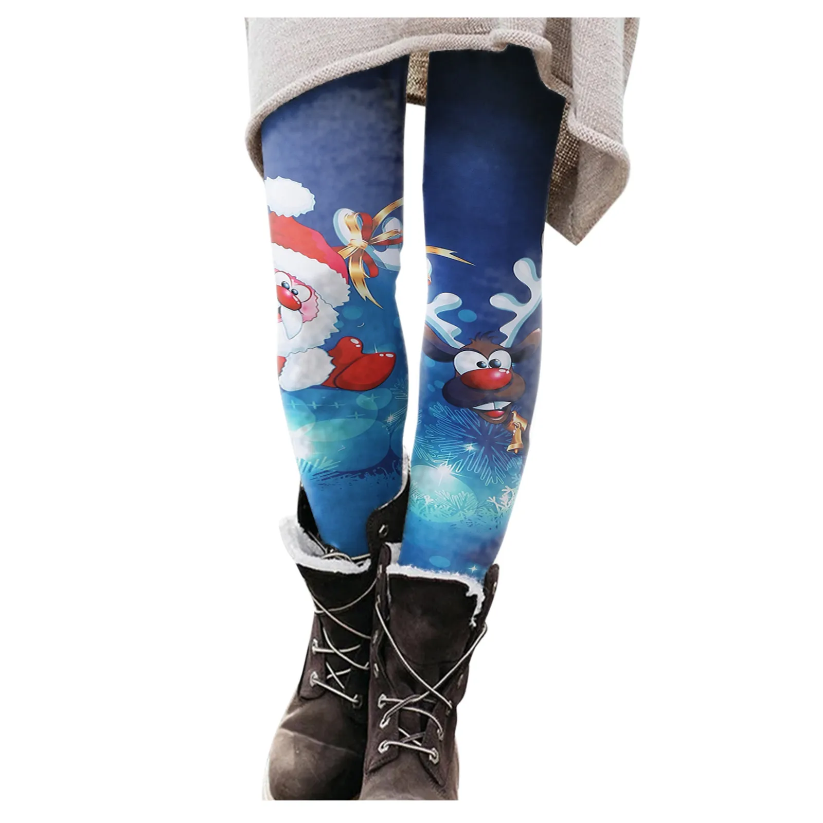 

Slim Christmas Pants Elastic Long All-match Leggings Women Casual Boot Printed Pants