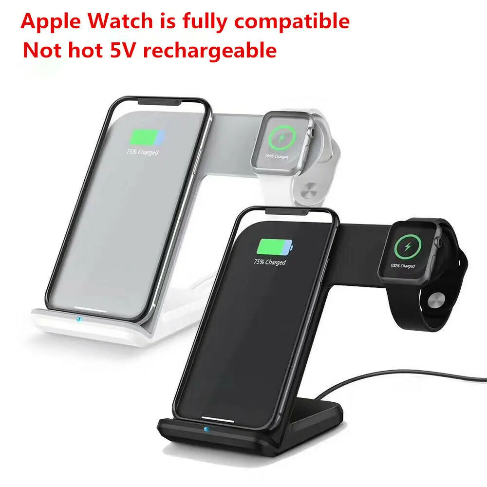 10 Вт Qi Беспроводное зарядное устройство для Apple Watch 4 3 2 1 2в1 быстрая зарядная док-станция для iPhone 11 XS XR X 8 для samsung S10 S9