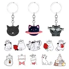 TAFREE модные кота из мультфильма мультфильм Стиль Брелок Личность ювелирные изделия эпоксидной смолы рюкзак брелок школьный рюкзак