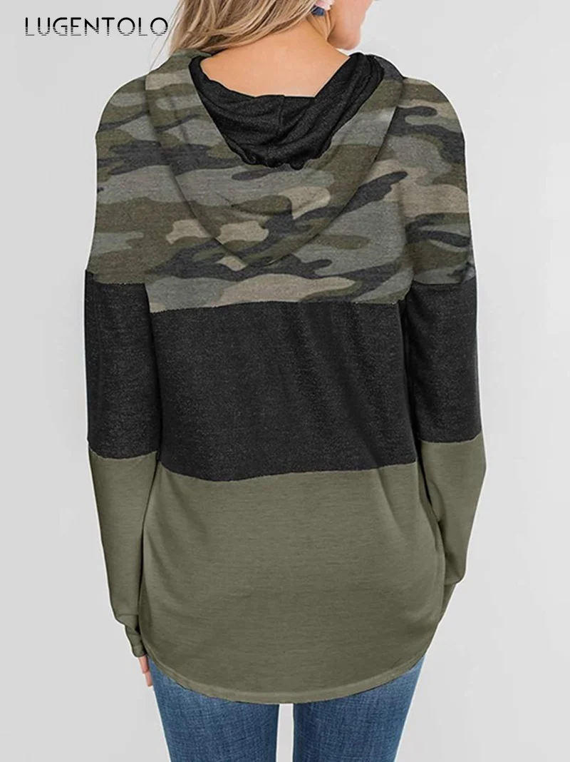 

Women Hoodie Autumn New Loose Print Top Long-Sleeved Hoodies Pullover Casual Sweatshirt Contrasting Color Sweatshirts Lugentolo